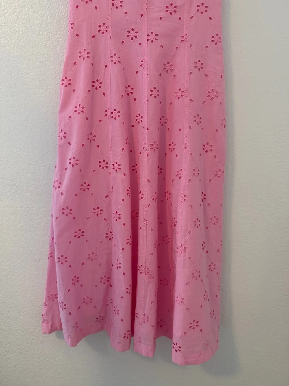 NWT J. Crew Eyelet Embroidered Pink Cotton Midi Dress Size 2
